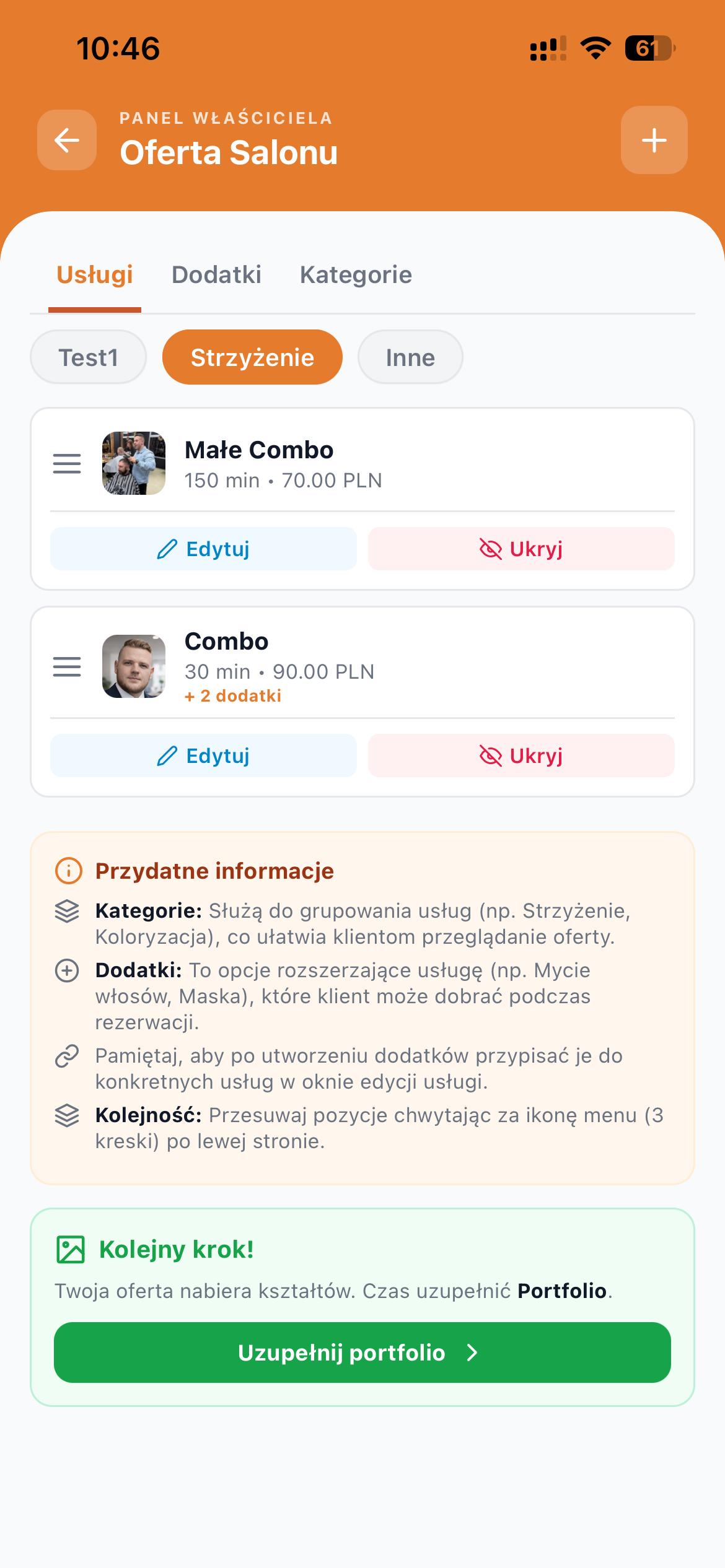 Usługi i cennik w bizy.pl